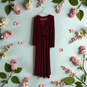 Betsy & Adam Deep Burgundy Maxi Dress